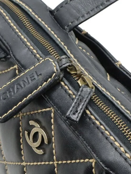 Chanel Wild Stitch CC Logo Tote Leather Black - Picture 5 of 9